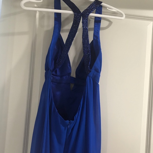 CACHE Flowy royal blue chiffon dress - Picture 8 of 8